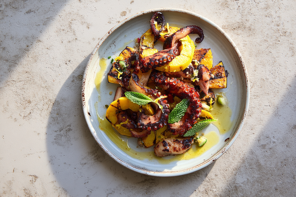 Charred Octopus & Patty Pan Squash Charred Octopus & Patty Pan Squash